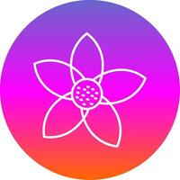 Cherry Blossom Line Gradient Circle Icon vector