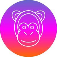 Monkey Line Gradient Circle Icon vector