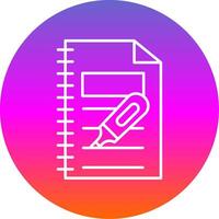 Highlighter Line Gradient Circle Icon vector