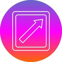 Arrow Upper Right Line Gradient Circle Icon vector