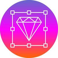 Diamond Line Gradient Circle Icon vector