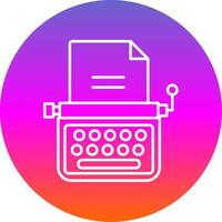 Typewriter Line Gradient Circle Icon vector