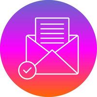 Open Email Line Gradient Circle Icon vector