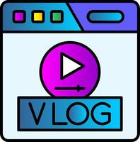 Vlog Filled Gradient Icon vector