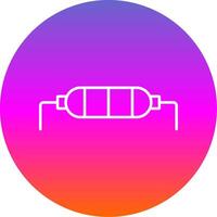 Resistor Line Gradient Circle Icon vector