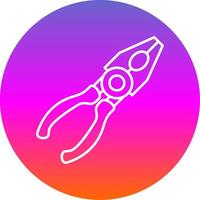 Pliers Flat Line Gradient Circle Icon vector