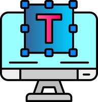 Typography Filled Gradient Icon vector