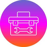 Tool Box Line Gradient Circle Icon vector