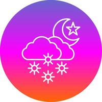 Night Snow Line Gradient Circle Icon vector