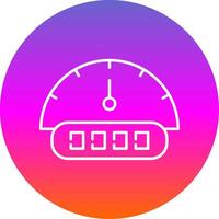 Tachometer Line Gradient Circle Icon vector