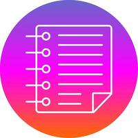 Notes Line Gradient Circle Icon vector