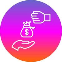 Bribery Line Gradient Circle Icon vector