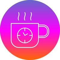 Coffee Time Line Gradient Circle Icon vector