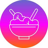 Salad Bowl Line Gradient Circle Icon vector