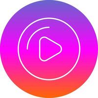 Play Button Line Gradient Circle Icon vector