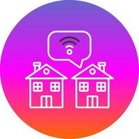 Internet Connection Line Gradient Circle Icon vector