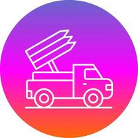 Missile Truck Line Gradient Circle Icon vector