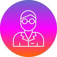 scientist Line Gradient Circle Icon vector