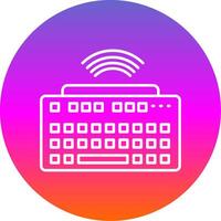 Wireless Keyboard Line Gradient Circle Icon vector