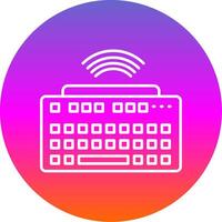 Wireless Keyboard Line Gradient Circle Icon vector