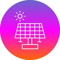 Solar Panel Line Gradient Circle Icon vector