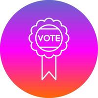 Vote Badge Line Gradient Circle Icon vector