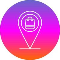 Pin Line Gradient Circle Icon vector