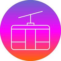 Cableway Line Gradient Circle Icon vector