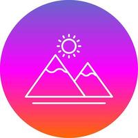Mountain Line Gradient Circle Icon vector
