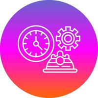Working Hours Line Gradient Circle Icon vector