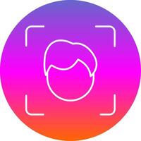 Face Scan Line Gradient Circle Icon vector