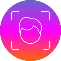 Face Scan Line Gradient Circle Icon vector