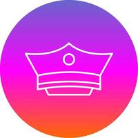 Policeman's hat Line Gradient Circle Icon vector