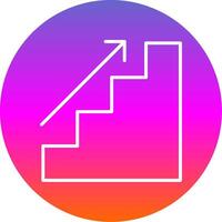 Stairs Line Gradient Circle Icon vector