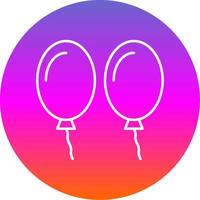 Balloons Line Gradient Circle Icon vector