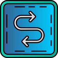 Zigzag Filled Gradient Icon vector