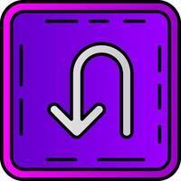 U turn Filled Gradient Icon vector