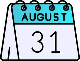 31st of August Filled Gradient Icon vector