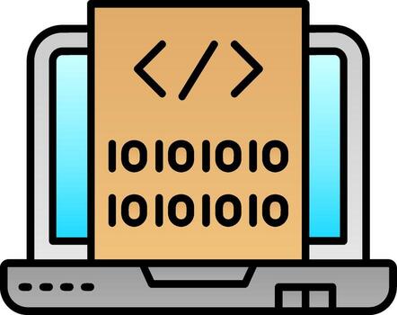 Code Filled Gradient Icon vector