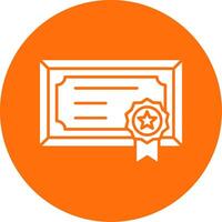 Certificate Glyph Circle Multicolor Icon vector