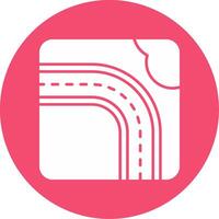 Highway Glyph Circle Multicolor Icon vector