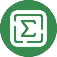 Summation Glyph Circle Multicolor Icon vector