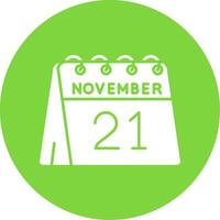 21st of November Glyph Circle Multicolor Icon vector