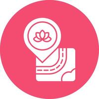 Meditation Glyph Circle Multicolor Icon vector