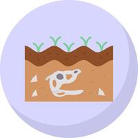 Fossil Glyph Flat Bubble Icon vector