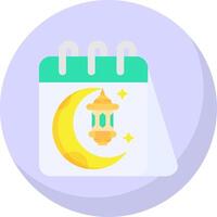 Calendar Glyph Flat Bubble Icon vector