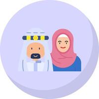 Muslim Glyph Flat Bubble Icon vector