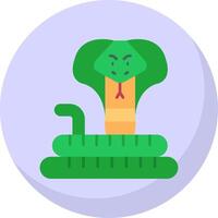 Cobra Glyph Flat Bubble Icon vector