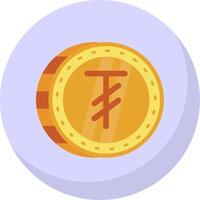 Tugrik Glyph Flat Bubble Icon vector