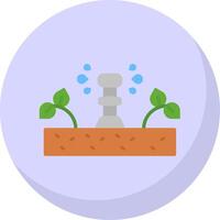 irrigación glifo plano burbuja icono vector